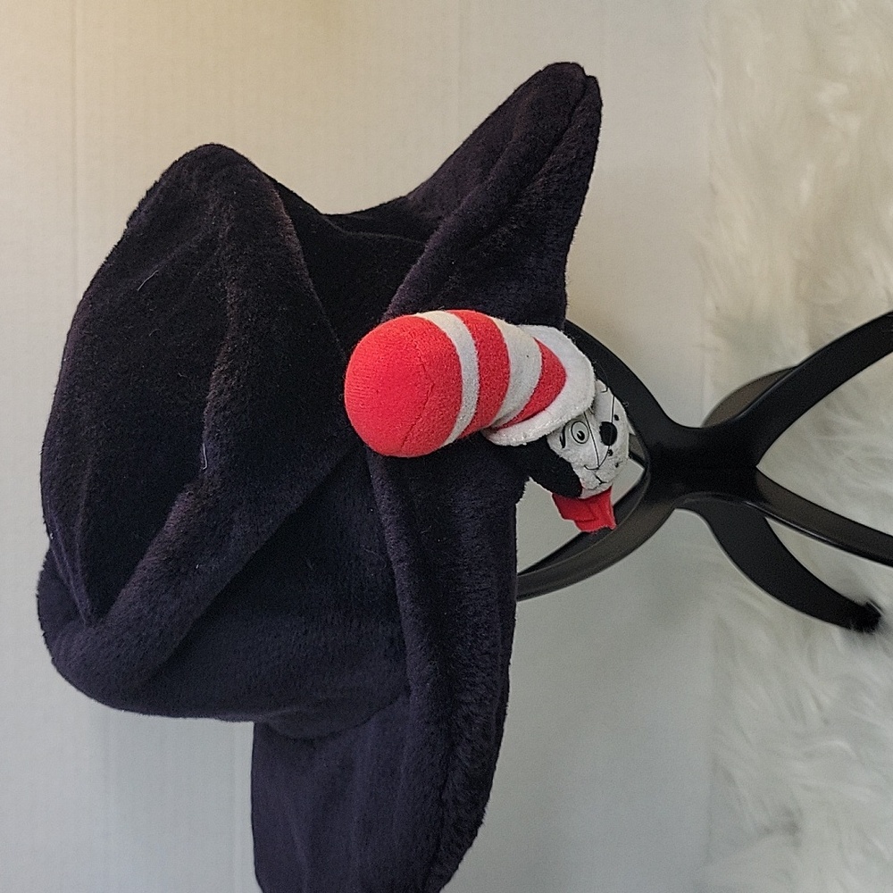 Black Dr. Suess Cat In The Hat Women's Hat with Red‎ Accent OS